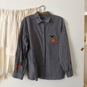 Vintage Karen Scott Embroidered Halloween Top